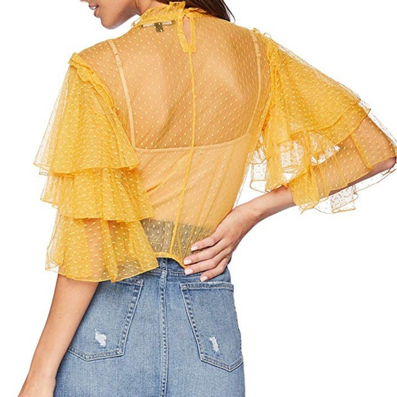 Romeo and Juliet Couture Ruffle Sleeve Mesh Top - Picture 3 of 5